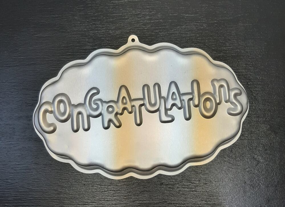 VTG 1986 Wilton "congratulations" Cake Pan Tin Mold l Qty: 1
